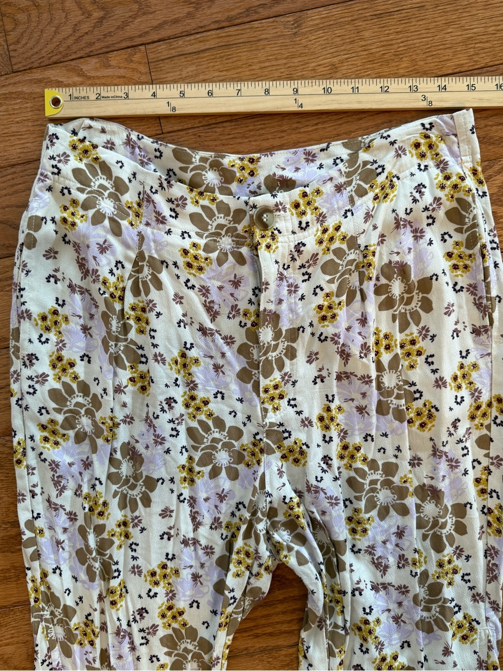 Free People "Can't Take My Eyes Off You" printed flare pants Size Medium - Picture 5 of 6